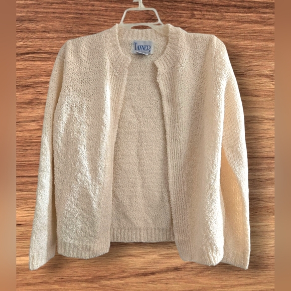 Tanner Vintage Nubby Wool Blend Open Front Cardigan Women (M) - Picture 1 of 3